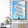 Anpassa affischkorsning Street Sign 24 NAMESDATES Canvas målning Anniversary Wall Art Pictures Custom Presents For Family 220623