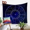 Beddingoutlet Oniki Takımyıldızlar Goblen Galaxy Stars Duvar Halı Mandala Duvar Asma Burç Mavi Yatak Örtüsü 150x200cm T200601