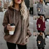 Sweats à capuche pour femmes Sweats Hiver Femmes Sherpa Surdimensionné Polaire Pull À Capuche Lâche Manteau Moelleux Chaud Streetwear HoodiesFemmes