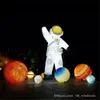 3/4/6/8M Outdoor LED Giant Inflatible Astronaut Spaceman Reklama Kreskówka Nowoczesna i zabawna z dmuchawą