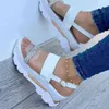 2022 Summer Women Platform Buckle Strap Sandals Thick Bottom Casual Lady Anti-Slip Beach Shoes Sequins Footwear Sandalias Mujer Y220521