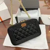 20x12CM Womens Cosmetic Bags Caviar Calfskin Gold Metal Designer Bag Handbags Classic Diamond Quilted Luxury Crossbody Shoulder bag