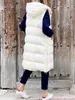 Women's Trench Coats Hooded Parka Women Casual Sleeveless Vest Padded Waistcoat Zip Up Long Coat Outerwear Fashion Quilted Puffer JacketsWom