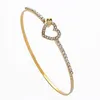 Brazalete Brazalete abierto en forma de corazón Casual Wild Lady Luxury Style Gold BraceletBangle Kent22