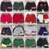 JUST&DON Basketball Shorts Movie Zipper Pockets All Team Retro Sweatpants Hip Pop Fashion Pant Stitched Top Quality Short Yellow White Black