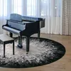 Carpets Natural Cow Pure Leather Round Living Room Carpet Piano High-End Handmade Cowhide Rug Coffee Table Non-Slip Premium Floor MatCarpets