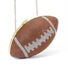 Diamond Evening Clutch Purse Bag Brud Bling Football Shape Handbag Trendy Fashion One-Shoulder Lady Bags XA19H 220611