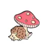 Custom Animal Enamel Pins Cute Mushroom Collection Funny Play And Sing Singer Brooches Lapel Cartoon Jewelry Gift For Kid Friend GC1102