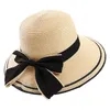 Berets Summer Wide Brim Panama Women Raffia Gorros Открытый отдых солнцезащитный крем Соломенная шляпа Женщина пляж солнце