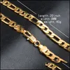 Chains Gold Bracelet Men 3/1Nk Chic Explosion Models 18K Plating Copper Jewelry Electroplating Figaro 8Mm Mens Bracelets Dhseller2010 Dh5Oc