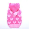 Dog Apparel Cat Sweater Hoodie Hearts Patterns Jumper Pet Puppy Coat Jacket Warm Clothes For Chihuahua Yorkie PoodleDog314P