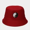 Berets Punk Yin Yang Print Couple Bucket Hat Outdoor Travel Caps Chic Casual Sun Cap Hats For Women Teenage Hair Accessories 2022Berets