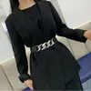 Belts Ladies Fashion Elastic Belt Personality Punk Gold And Silver Buckle With Dress Pants Coat Suit Temperament Waist Seal Waistb2139733