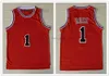 Zszyta koszulka do koszykówki retro Derrick 1 Rose Jersey 9# 23# biały niebieski czerwony zielony czarny