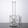 Große gerade Röhre 14 Zoll Wasserpfeifen Glasbong Stereo Matrix Perc Wasserpfeifen Dicke 18 mm Innenverbindung mit Schüssel Aschefänger Fritted Disc Oil Dab Rigs