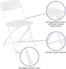 Stock Stock Nowe plastikowe krzesła składane na imprezę weselną Krzesło komercyjne białe dostarczanie wagi pojemność wygodna waga krzesła