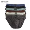 Luwcon Brand Lot Men's Cotton Underwear Briefs Bekväma solida trosor för män Sexiga underbyxor Drop frakt LJ201110