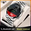 Lige 2022 Full Circle Touch Screen Steel Band Luxury Bluetooth Call Män Smart Watch Vattentät Sport Aktivitet Fitness Klocka + Box CX220406