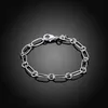 Link Chain Stamp Silver Color armbanden Cirkel voor vrouw Lady Men Classic Wedding Party Gift Fashion Juwellink