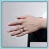 Band Rings Jewelry Man Stainless Steel Black Finger Ring Men Party Gift Fahion Wholesale 0445Wh Drop Delivery 2021 Kpbcn