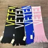 21 Autumn And Winter New VETEMENTS Scarf High Street Trend VETEMENTS Letter Intarsia Color Matching Knitted T-shirt T220722