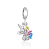 925 sterling silver ciondola fascino btuamb nuova moda cristallo albero rossetto unicorno perline simulate tallone adatto pandora charms braccialetto accessori gioielli fai da te