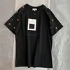 女性用Tシャツの女性ルースティーデザイナートップクルーネックコットンTシャツビーズビーズ女の子ショートブランドミラノ走りハイエンドクロップトッププルオーバーTシャツpaav