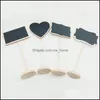 Altre forniture per feste festive Stella a forma di cuore Mini lavagna in legno Plac Dhctl