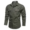 Mens Casual 5xl 6xl Erkek Aşırı Military Pamuklu Erkekler Marka Giyim Boş Zaman Gömlek Bluz A388 220726