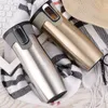 Custom 450ml Travel Thermos Car Coffee Mug Mens Business Cup Vacuum Flask Insulated Mugs Auto Water Bottle Gift Box D220704