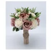 Bouquet de Noiva Flor de Seda para Casamento Dama de Honra Rosa Peônias Boho Floral Artificial Acessórios para Casamento ramos de flores para novias226r