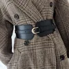 Belts Luxury Ladies Wide Belt Faux Leather Adjustable Length Vintage Buckle Fashion Wild Pin Women's Waist BeltBelts