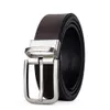 2022 TopSelling Men's Classic luxury belt business needle buckle trouser waistband double-sided Genuine Leather wedding dress belt