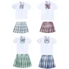 New Kids Girls Japanese School Uniform Schoolgirl Sailor Suit Bowknot Studentkläder för tjej Anime Kawaii Cosplay Korean Style G220509