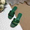 2022oran Sandal Men Kvinnor tofflor Lychee Skin Slides Patent Leather Solid Royal Forest Green Lime Khaki Beach Slipper Designer Shoes Slide With Kritto