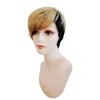 Ombre Pixie Cut Gekleurde Non Lace Front Menselijk Haar Pruiken Voorgeplukte Korte Kapsels Bob Pruiken Braziliaanse Remy Honingblond T1B/27 # Pruik