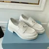 Designerschoenen Zacht Koeienhuid Heren DamesLoafers Rubber Platform Sneakers Zwart Glanzend Leren Slipper Dikke Bodem Schoen Dikke Ronde Kop Sneaker Met Doos Maat 34-46