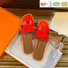 Med Box Designer Sandaler Lyx Oran sandal Tofflor kvinnor Slides Flat Flip Flops Krokodilskinn Slide Dam Beach Sandal Sommar Äkta