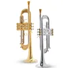 Trompette Bb de haute qualité, laque or plaqué argent, trompette en laiton, Instrument Composite