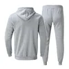 Männer Trainingsanzüge Männer Herbst 2-stück Anzug Einfarbig Langarm Top Bluse Hosen Sets Outdoor Sport Wandern Ropa hombreMen's