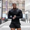 T-shirt da uomo Autunno Marca Abbigliamento da palestra T-shirt da fitness Uomo Compression Skinny Bodybuilding T Shirt Muscle Manica lunga Sport Allenamento Tee