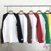 Высокократный контрастный цвет We11done Толстовки Приковывают мужчины Женщины Свободная футболка с длинными рукавами с длинными рукавами T220808