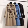 Women Trench Coats S-4XL New Spring England Style Women Windbreaker Loose Medium Long Elegant Belt Ladies Coat Female Casual Long Brand Designer Fashion Women Jacket