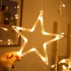 Star Moon Fairy Light Candle Snowflake Garland 3,5 m gardinsträngsljus för sovrum inomhus trädgård utomhus julljus dekoration
