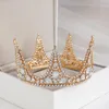 Clipes de cabelo Barrettes barrocos de cristal de ouro Bridal Tiaras Pequena coroa redonda Coroa Rhinestone PROM PROMENTE DIADEM DIADE
