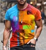 Fashion 3d Loose Print Graffiti Men's T-shirts Casual lente/zomereditie