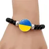 Nouvelle Arrivée Ukraine Bracelet Symbole Ukrainien Verre Cabochon Multicouche Bracelets En Cuir Haute Qualité Hommes Bracelets Party Favor JLA13046