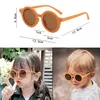 Gafas de sol UV polarizadas redondas de colores para niños, gafas de sol de leopardo sólidas para niños y niñas, gafas bonitas para bebés, gafas 220705