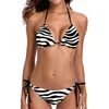 Swimming Suit for Women Swimsuits Micro Bikini Set Zebra Pattern Print Ladies Bathing Suits Swimwear Brazilian Thong Halter Bra 220616