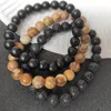 3pcs/set Natural Stone Handmade 8mm Beaded Strands Men Women Charm Bracelets Party Club Decor Yoga Energy Jewelry